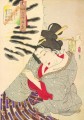 l’apparition d’une geisha Nakamichi Fukagawa de l’ère du tempo Tsukioka Yoshitoshi belles femmes